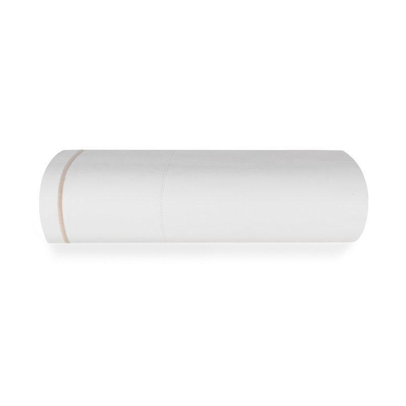 Sierra 100% Egyptian cotton percale sheet set, white-latte, King
