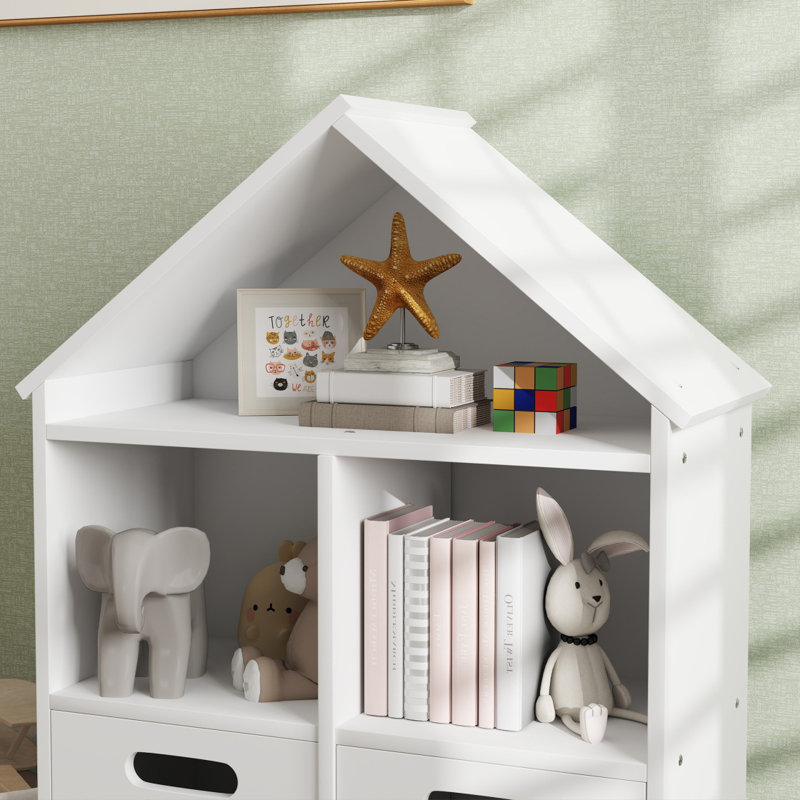 3 Tier Kids Bookcase With Two Drawers For Bedroom
