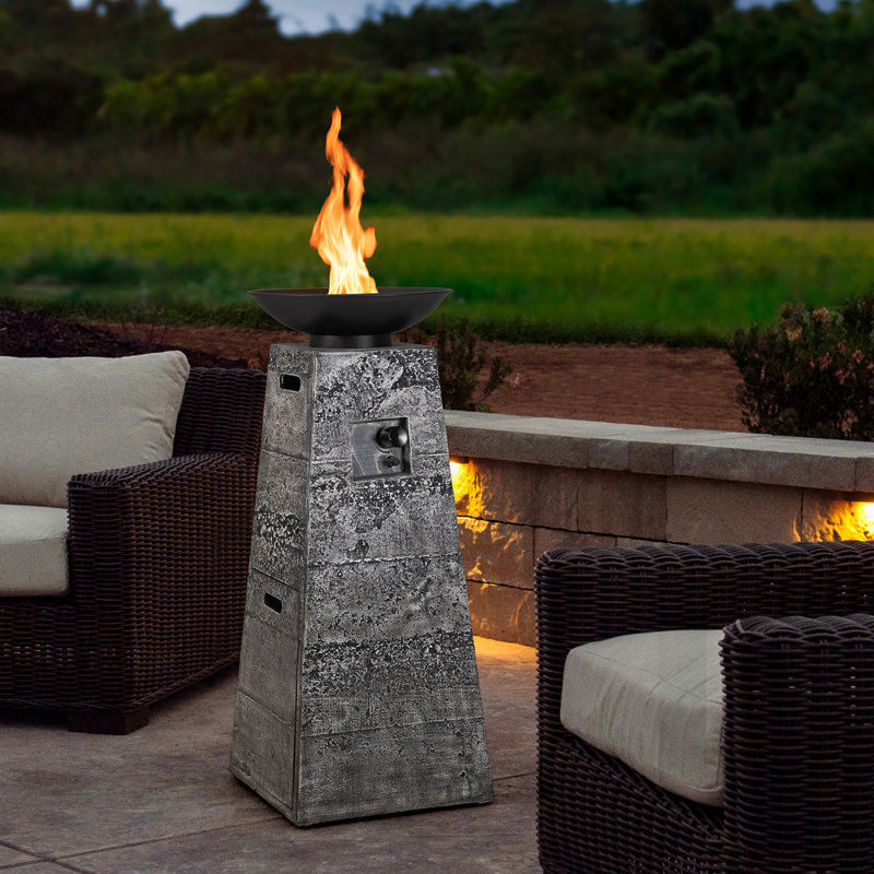 Clevette Column Steel Propane Fire Pit