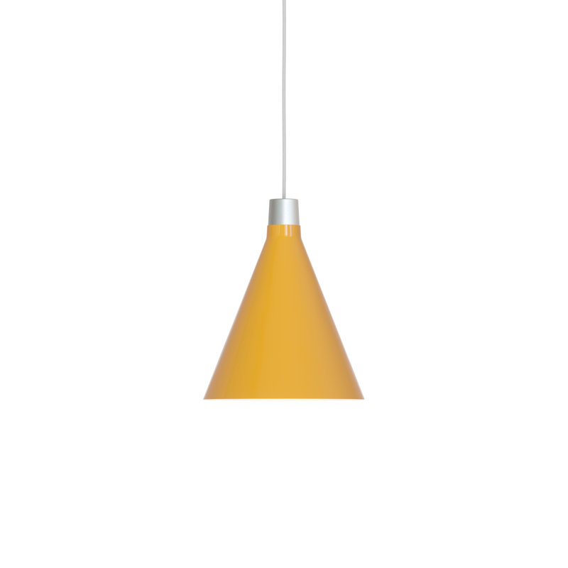 Grand luminaire suspendu en aluminium anodisé, Jaune