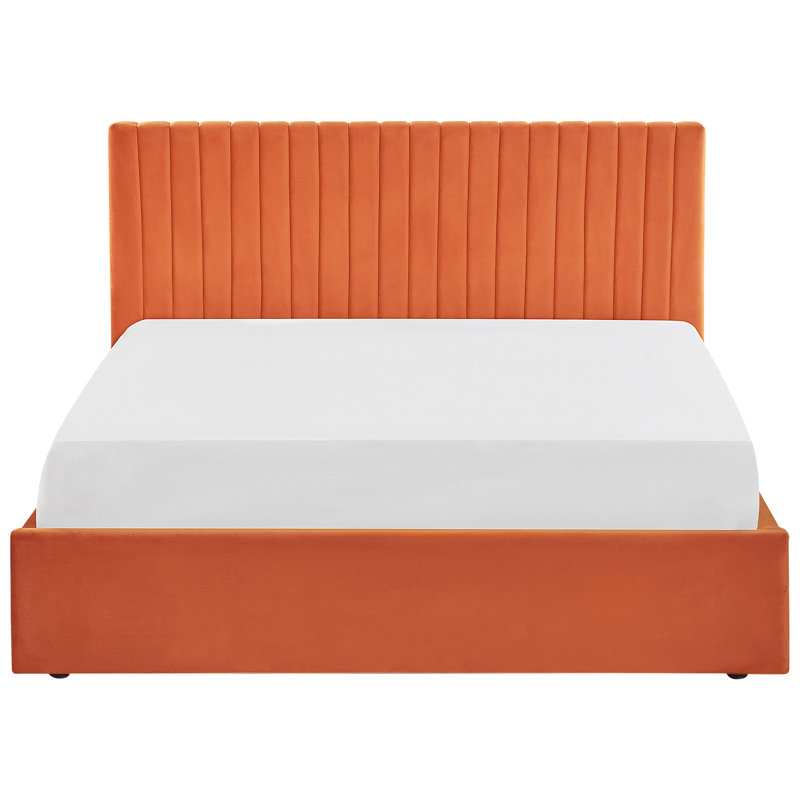 Antonio Upholstered Bed, European Kingsize (160 x 200cm), Orange