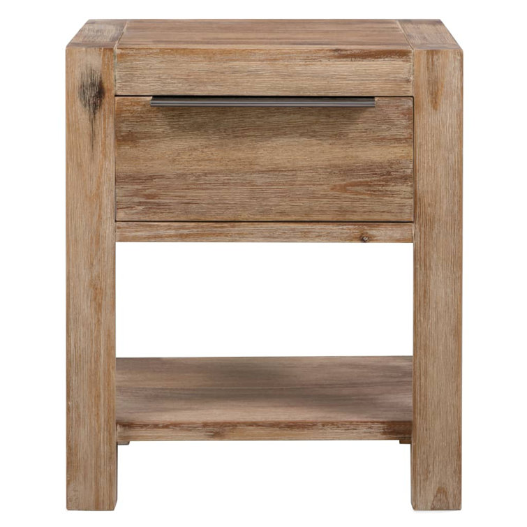 Nightstand Bedside Cabinet Nightstand with Drawer Solid Wood Acacia