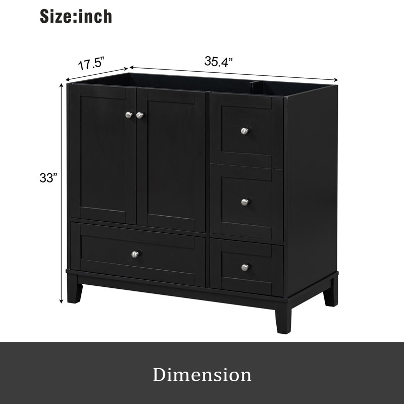 Meuble-lavabo 36 po (lavabo non inclus), Noir, noir, noir, noir