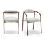 Rea Upholstered Fabric Dining Chairs with Bronze Legs - Stylish Curved Design-305272777