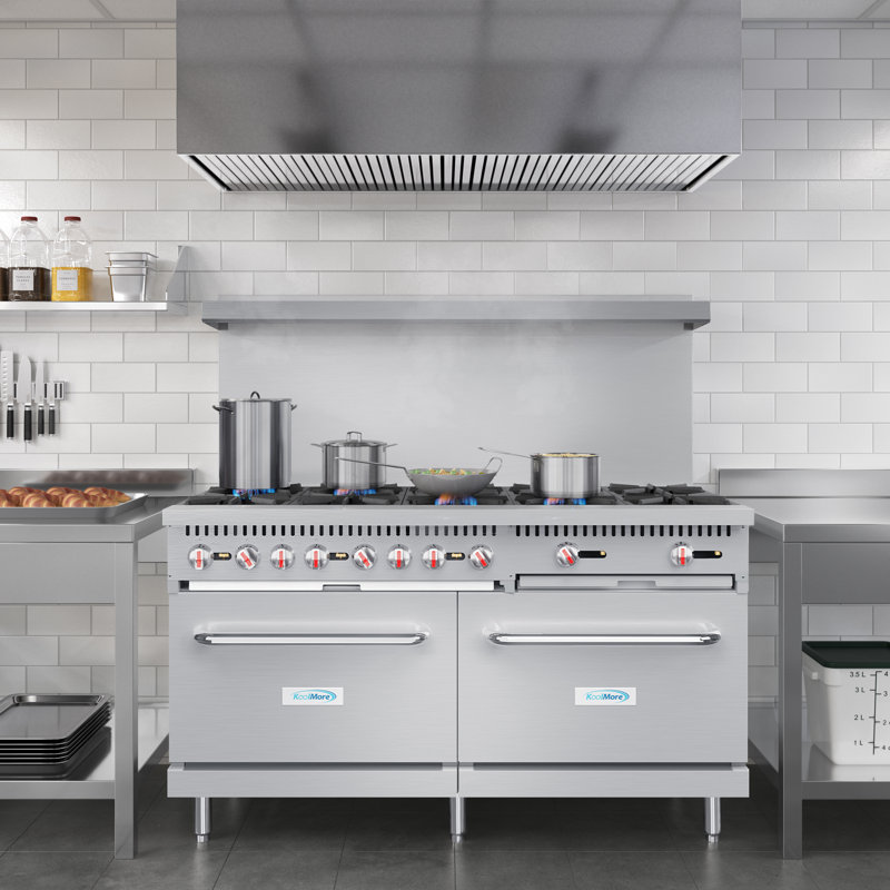 KoolMore 60'' W Double Oven Commercial Gas Range