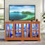 Vitrine avec tablettes réglables, poignées en métal et éclairage à DEL télécommandé pour la décoration intérieure-125553097