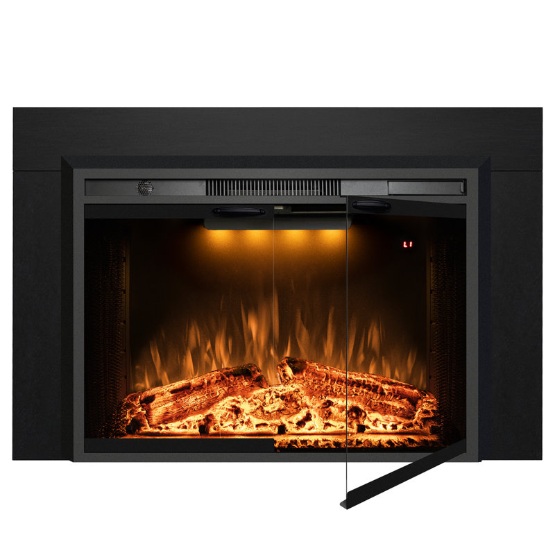 Trim With Electric Fireplace, 24.72" H x 33" W x 7.7" D