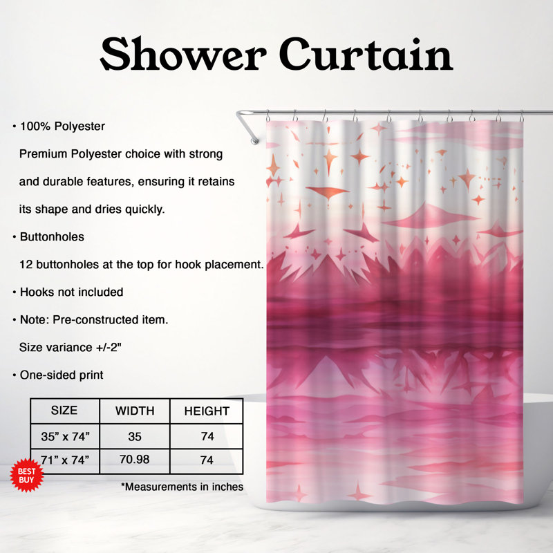 Rideau de douche Pink Fade - Premium, H 74 po x l 71 po