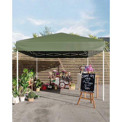 3m x 3m Pop Up Instant Canopy Tent, 3 Adjustable Height Waterproof UV Block Outdoor Gazebo, Heavy Duty Steel Shelter with Weight Sandbags & Wheeled Carry Bag