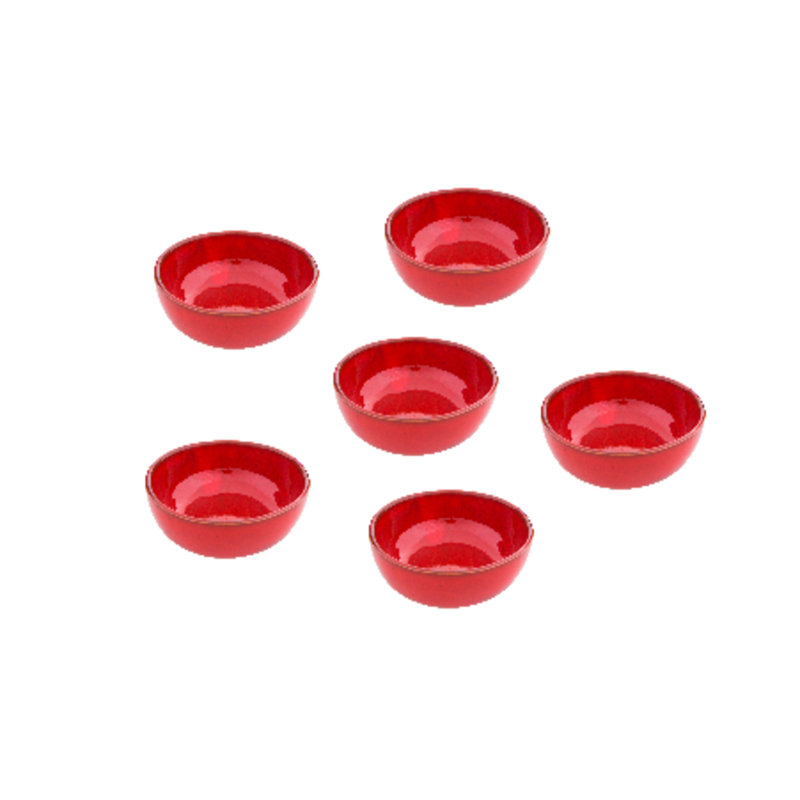 Verano Selena Handmade Ceramic Dessert Bowl, Red