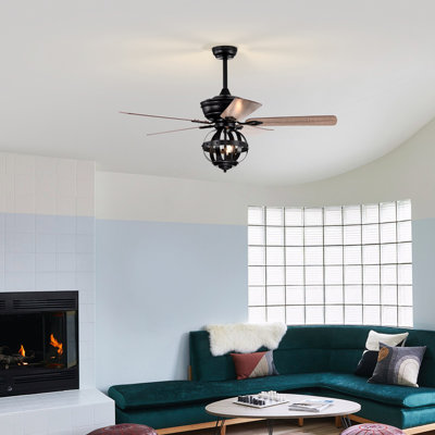 Ventilateur de plafond à 52 pales 52 po avec télécommande et ensemble d'éclairage inclus Kohn