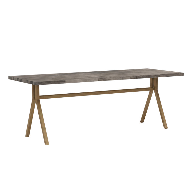 Strut Café Dining Height, Gray Wood, 30"H x 60"L x 36"W, Gold