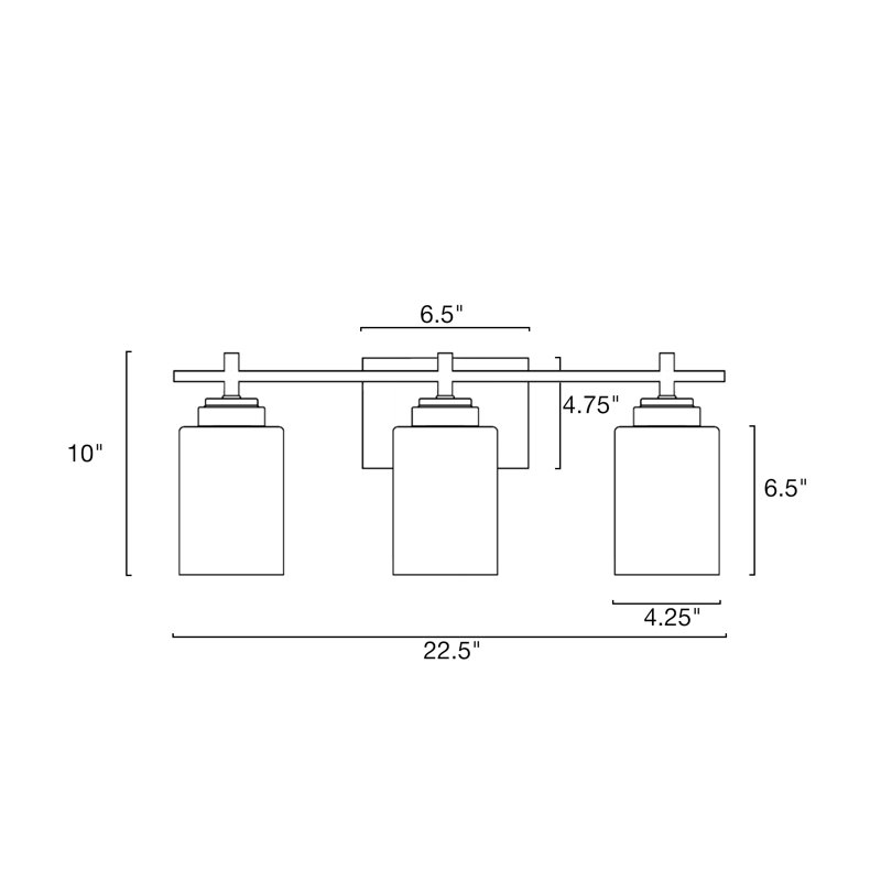 Éclairage pour meuble-lavabo à intensité variable à 3 lumières Johnmichael