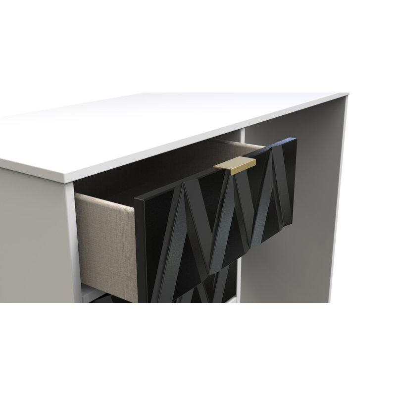 Baturhan Dressing Table, Deep Black/White