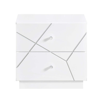 Ensemble de meubles de chambre à coucher glamour à 2 tiroirs et à motif géométrique 1 pièce