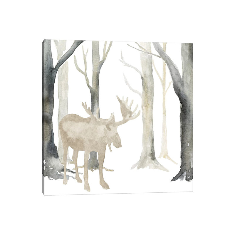 Winter Forest Moose by Tara Reed - Wrapped Canvas Print, 45.72 cm H x 45.72 cm W x 1.91 cm D