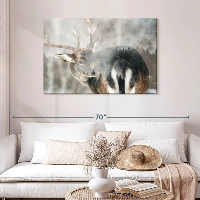 Brampt Winter Forest Deer, 30" H x 45" W