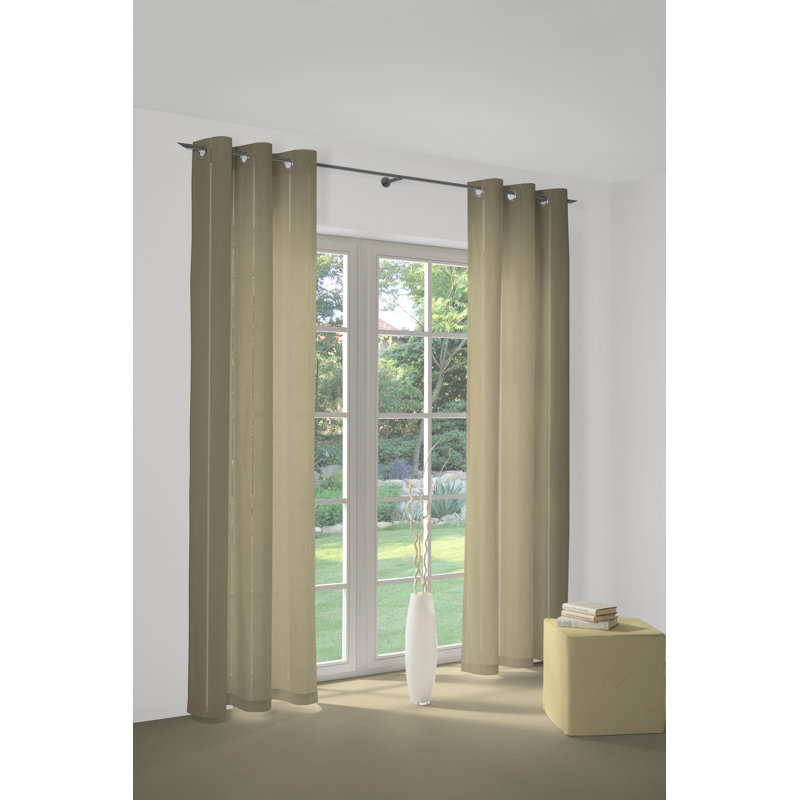 Pearce Eyelet Single Curtain, opaque, 132cm Width x 150cm Drop, Taupe