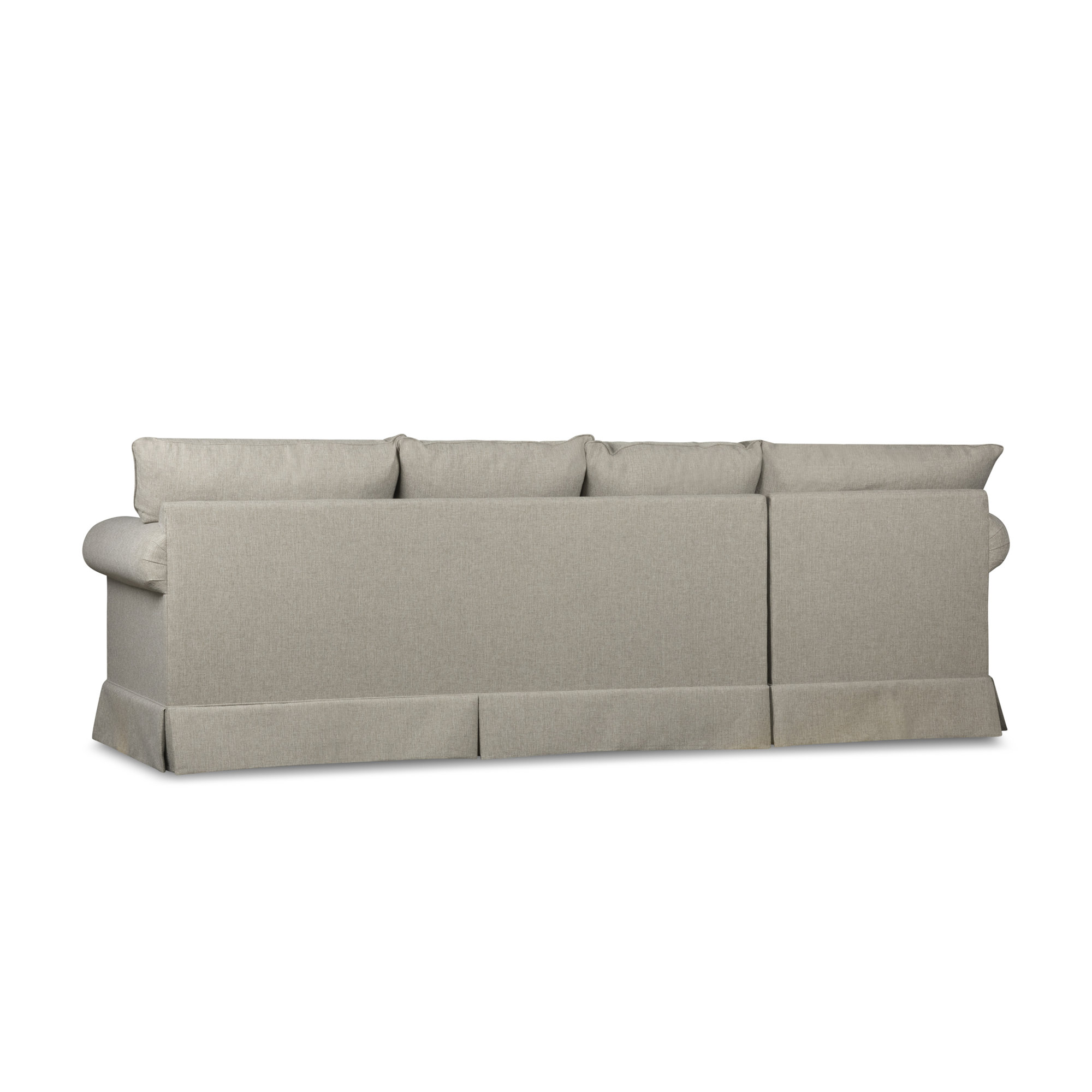 Friedman Upholstered Chaise Sectional, Drusky Linen Sustain® Basketweave, Left Hand Facing