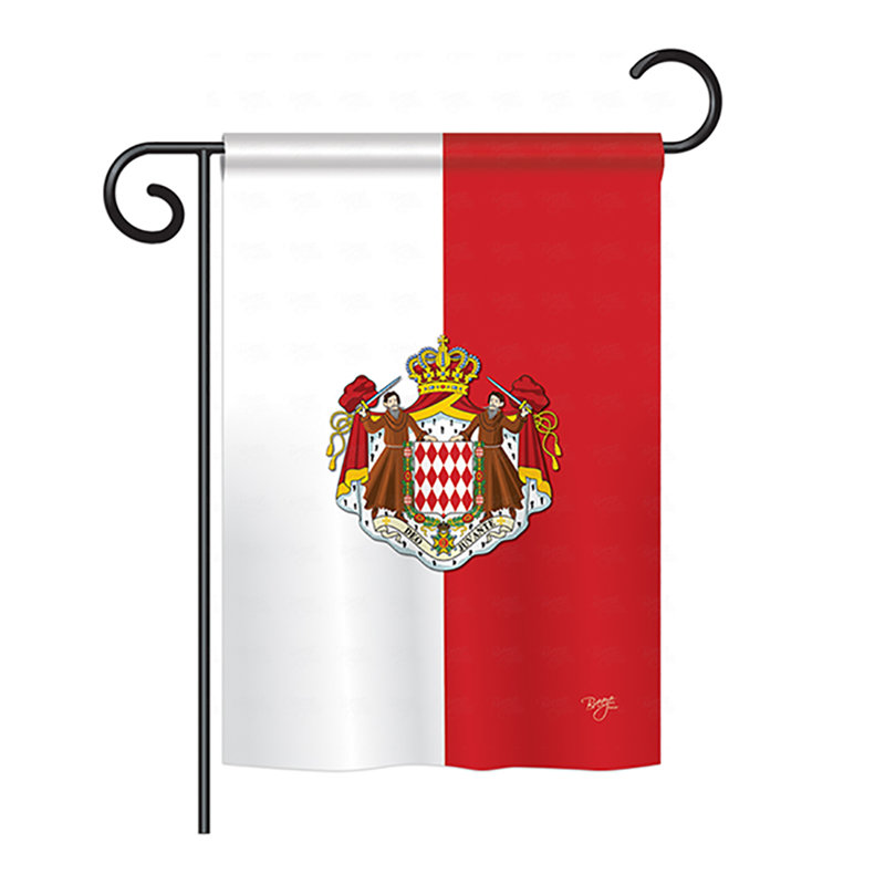 Drapeau de maison en polyester à 2 côtés monaco, H 40 po x l 28 po