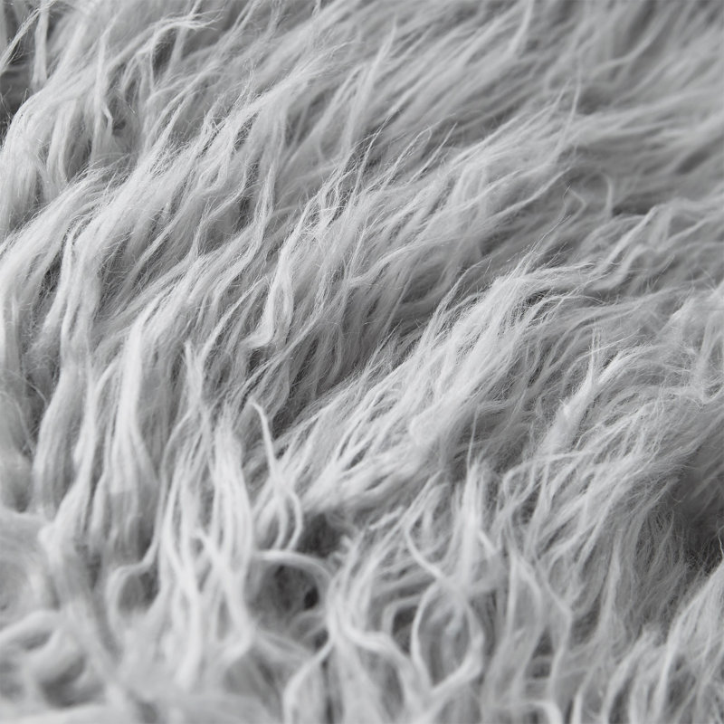 Giant Moon Chair - Mega Furry Plush, Light Gray Faux Fur