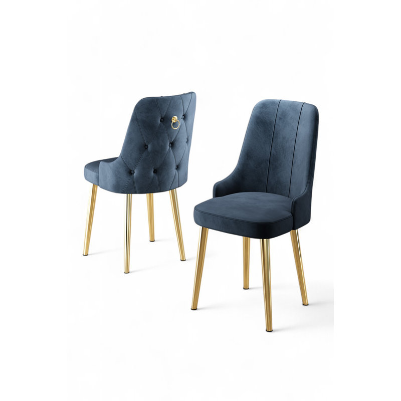 Ensemble de chaises, Anthracite, 4, Doré