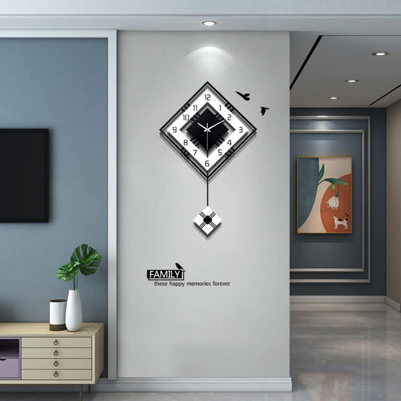 Horloge murale moderne 26 pouces avec pendule Eastbourne