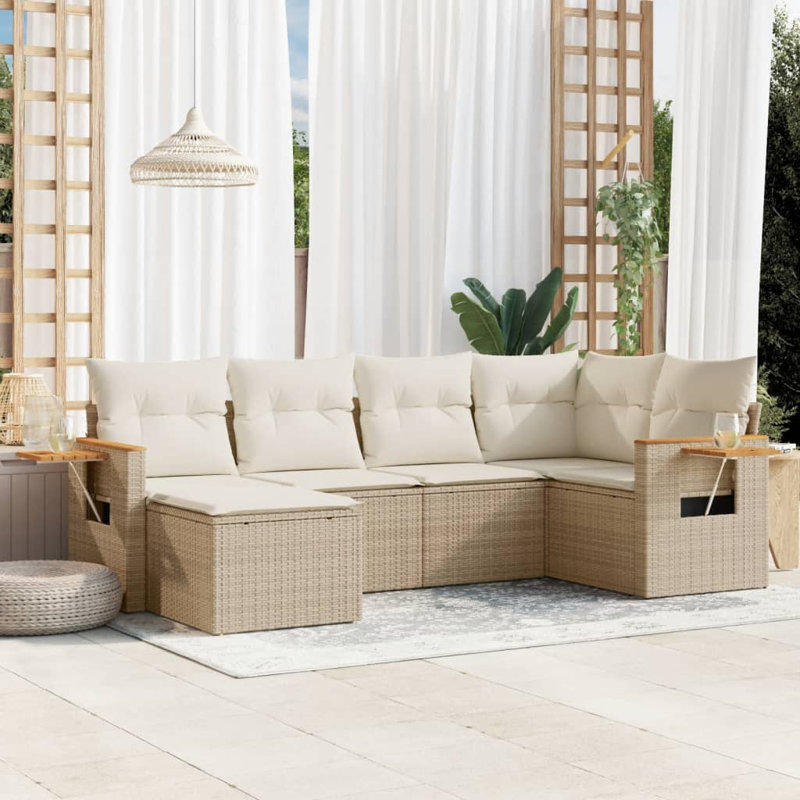 Ensemble de canapé de jardin Vidaxl beige, crème