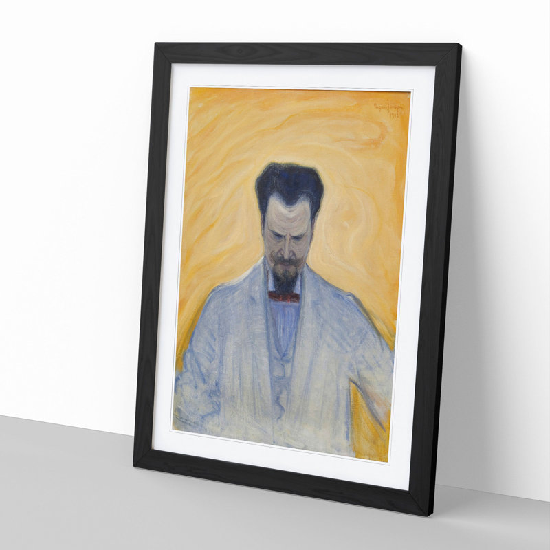 Portrait of Ernest Thiel by Eugene Jansson - Framed Print, 36cm H x 27cm W x 2cm D, Black Framed