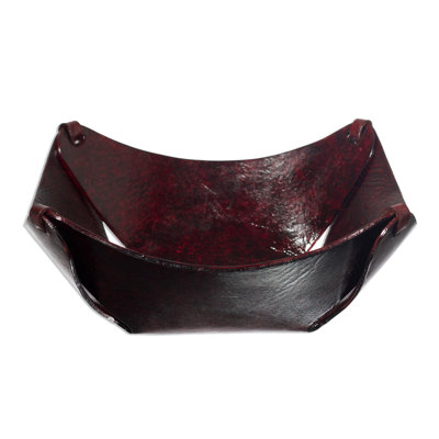 Handmade Leather Decorative Bowl 1