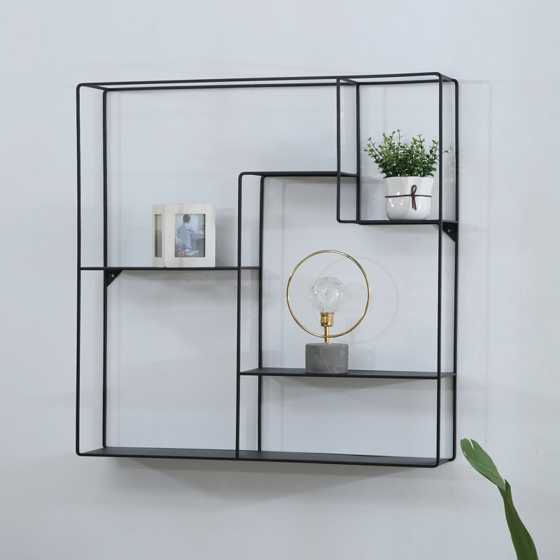 Ballimamore 5 Piece Square Metal Accent Shelf with Towel Bar