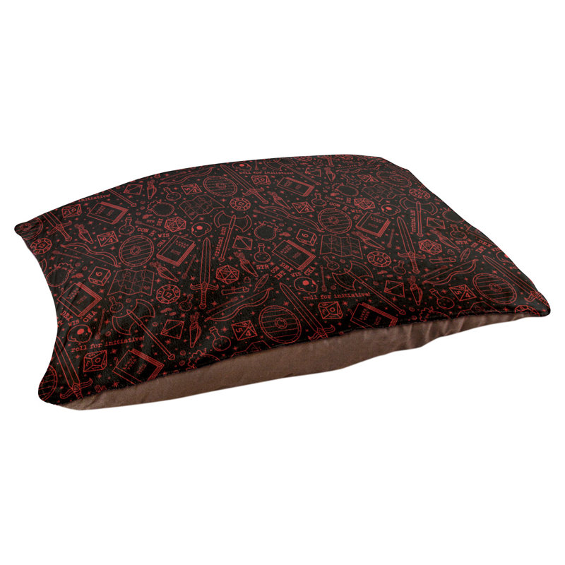Coussin Byrge, Noir / Rouge, Grand (l 42,5 po x P 32,5 po x H 14 po)