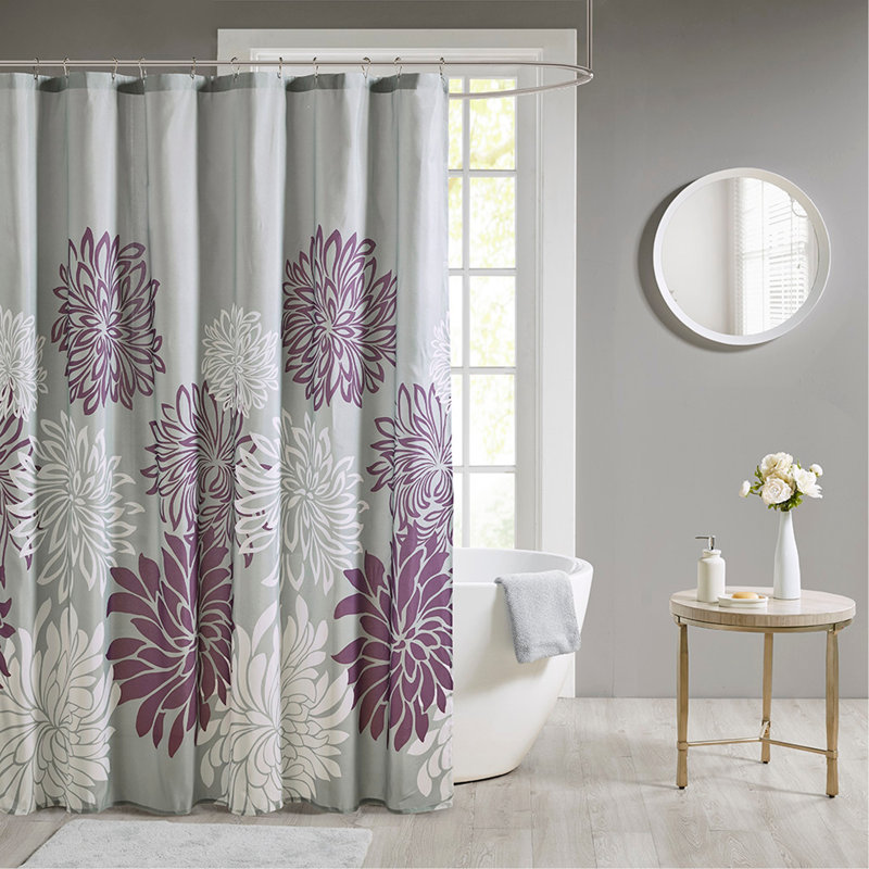 Rideau de douche à imprimé floral