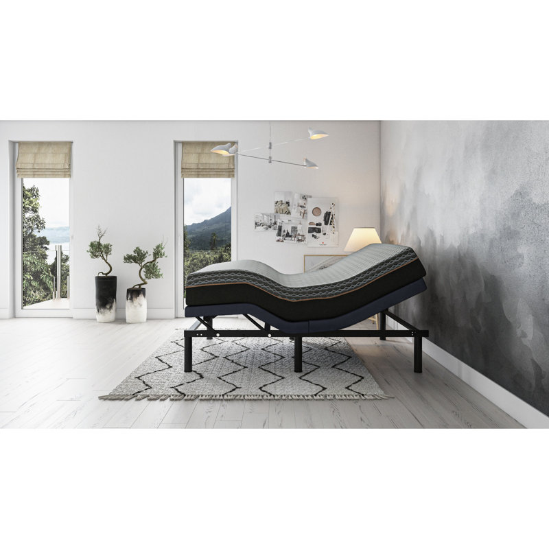 Lit pour grand lit réglable Os3, modifications de la position de la tête et des pieds, 3 niveaux d'intensité, capacité de 850 lb, support pour grand lit bleu et modifications de positionnement,
