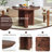 47" Fluted Round Dining Table For 6 With Thickened Edge & Sturdy Pedestal Base-923715004-923668683