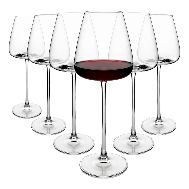 Crystal Red Wine Glass, Set of 6, 600ml