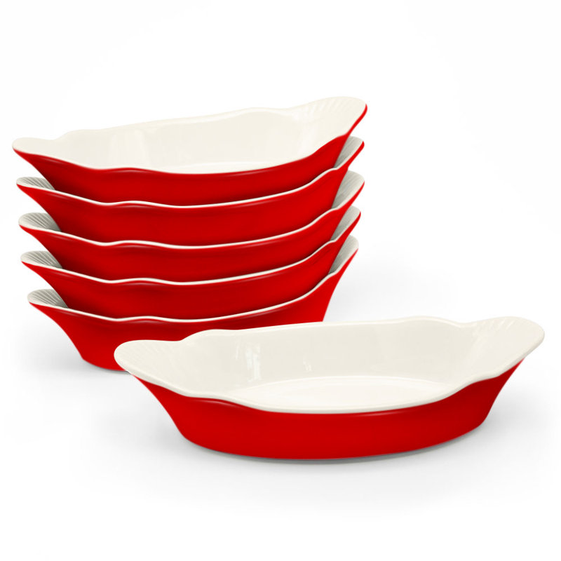 Ensemble de plats de cuisson antiadhésifs en céramique 6 pièces Kook, Rouge