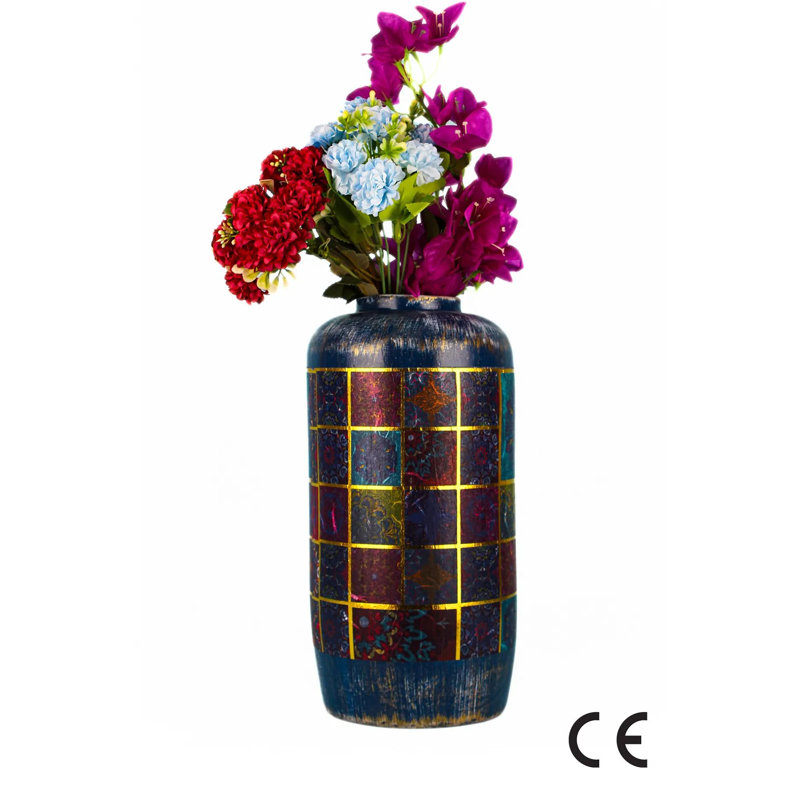 Pot décoratif peint à la main, corps en céramique, 5,9 po de diamètre x 13,8 po de hauteur | Décoration intérieure élégante, parfaite pour les plantes d'intérieur | Conception unique rehaussant n'importe quelle pièce, pièce décorative durable 