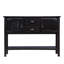Console 48 po en bois massif avec 2 tiroirs, armoires et tablette inférieure, armoire de rangement pour salle à manger de style rétro