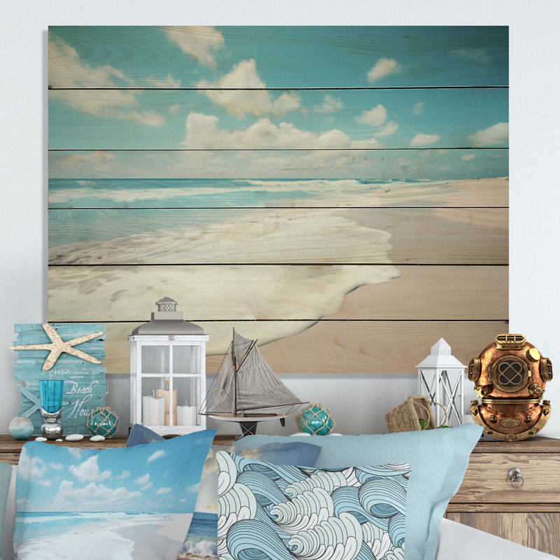 Baynard Beach, minimalisme paysage I sur bois, H 10 po x l 20 po x P 0,78 po