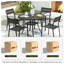 Ensemble de salle à manger d'extérieur rond 4 personnes L 40,6 po avec 4 chaises empilables Eidanas (ensemble de 5)-440426126