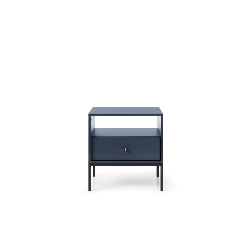Hankey Four Leg Coffee Table with Storage, Navy blue