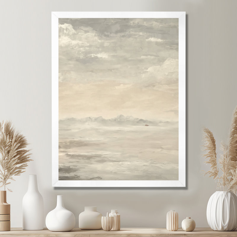 «Yellow and White Mist Sunrise Morning Clouds», impression d'art sur toile abstrait jaune, H 32 po x l 16 po, Blanc