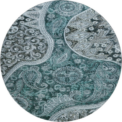 Premium Machine Washable Jamestown AMF1078 Swirl Rug
