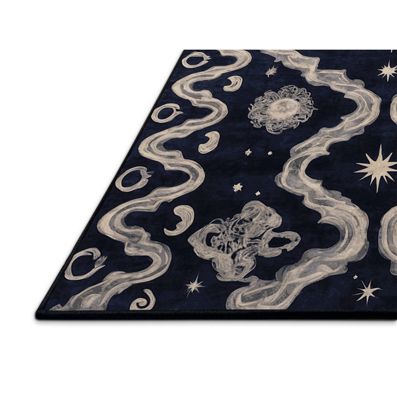 Tapis gris soyeux et moelleux, Carré 8 pi