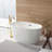 47'' Acrylic Freestanding Bathtub-Acrylic Soaking Tubs, White Bathtub, Oval Shape Freestanding Bathtub With Chrome Overflow and Pop-Up Drain CUPC Certificate