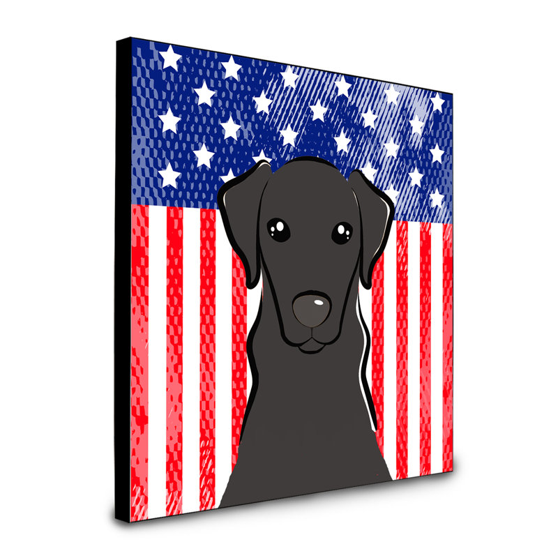« american flag », art encadré Macomb, Labrador gris