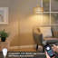 Lampe de table bohémienne en métal doré avec abat-jour arc et table d'appoint