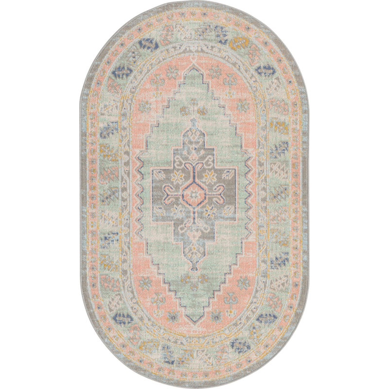 Matthei Oriental Indoor Rug, Oval 3' x 5'3"