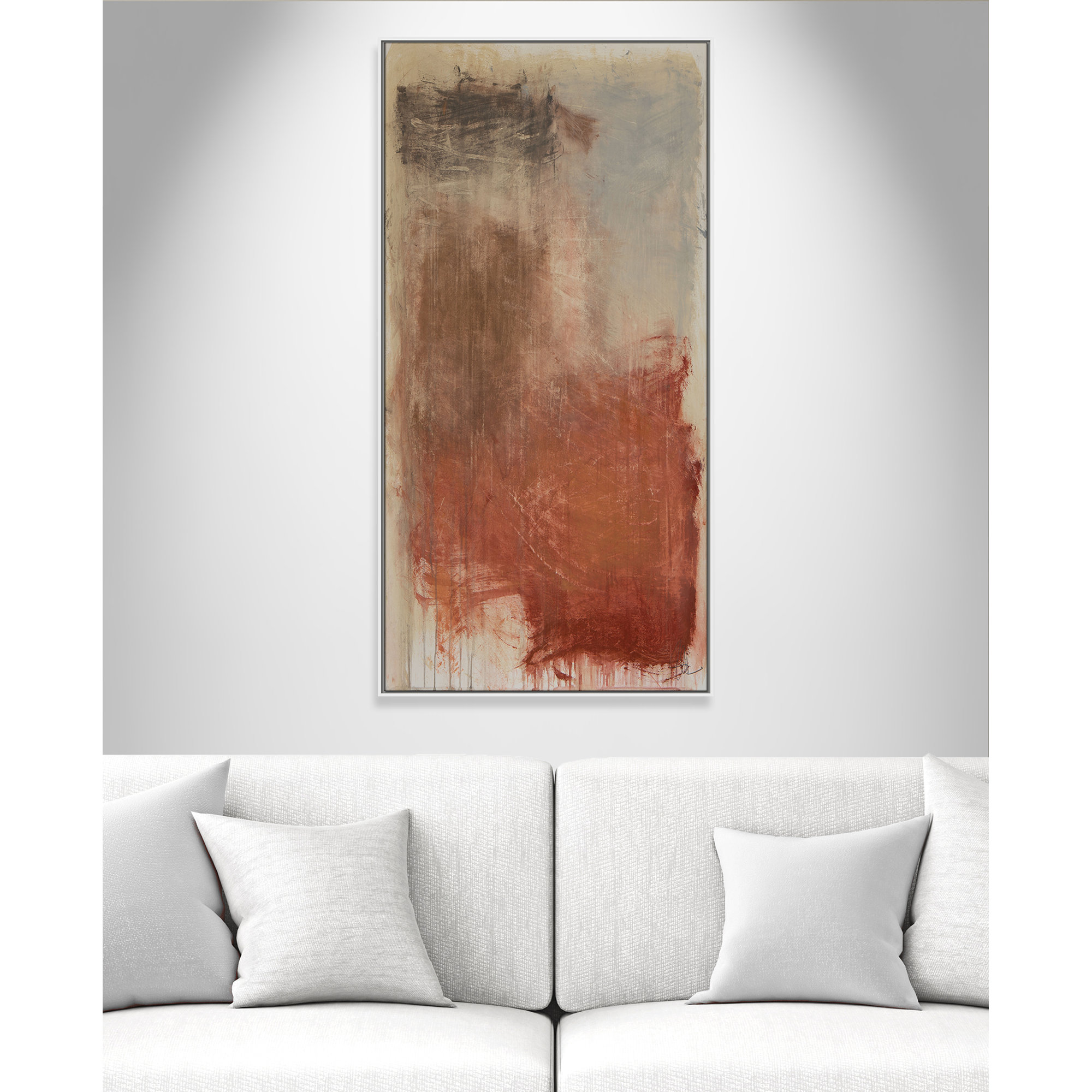 Autumn Over The Rivera Print by , White, 61.5" H x 31.5" W